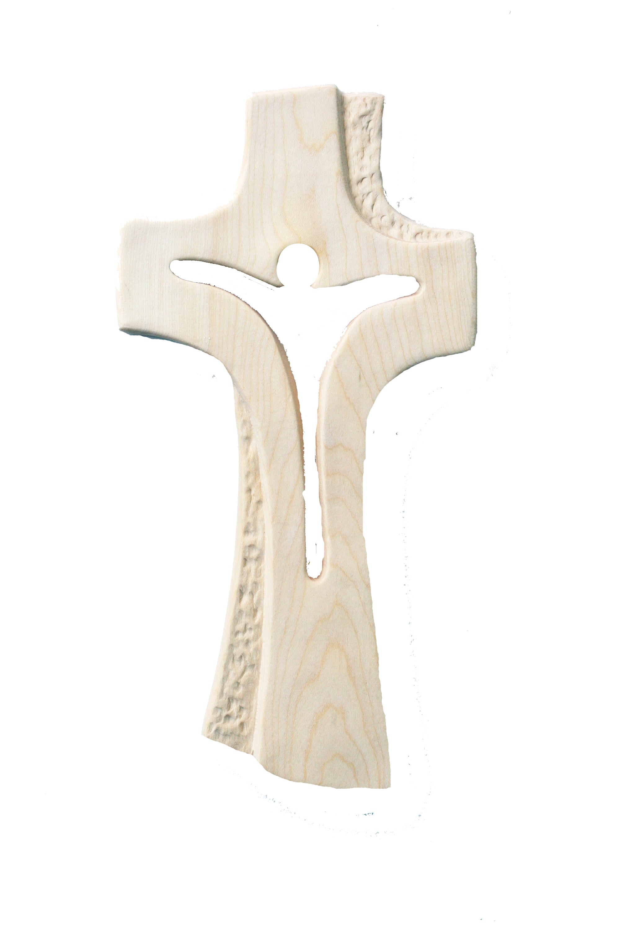Modernes Kreuz Bethlehem aus Holz - mit Ölfarben lasiert