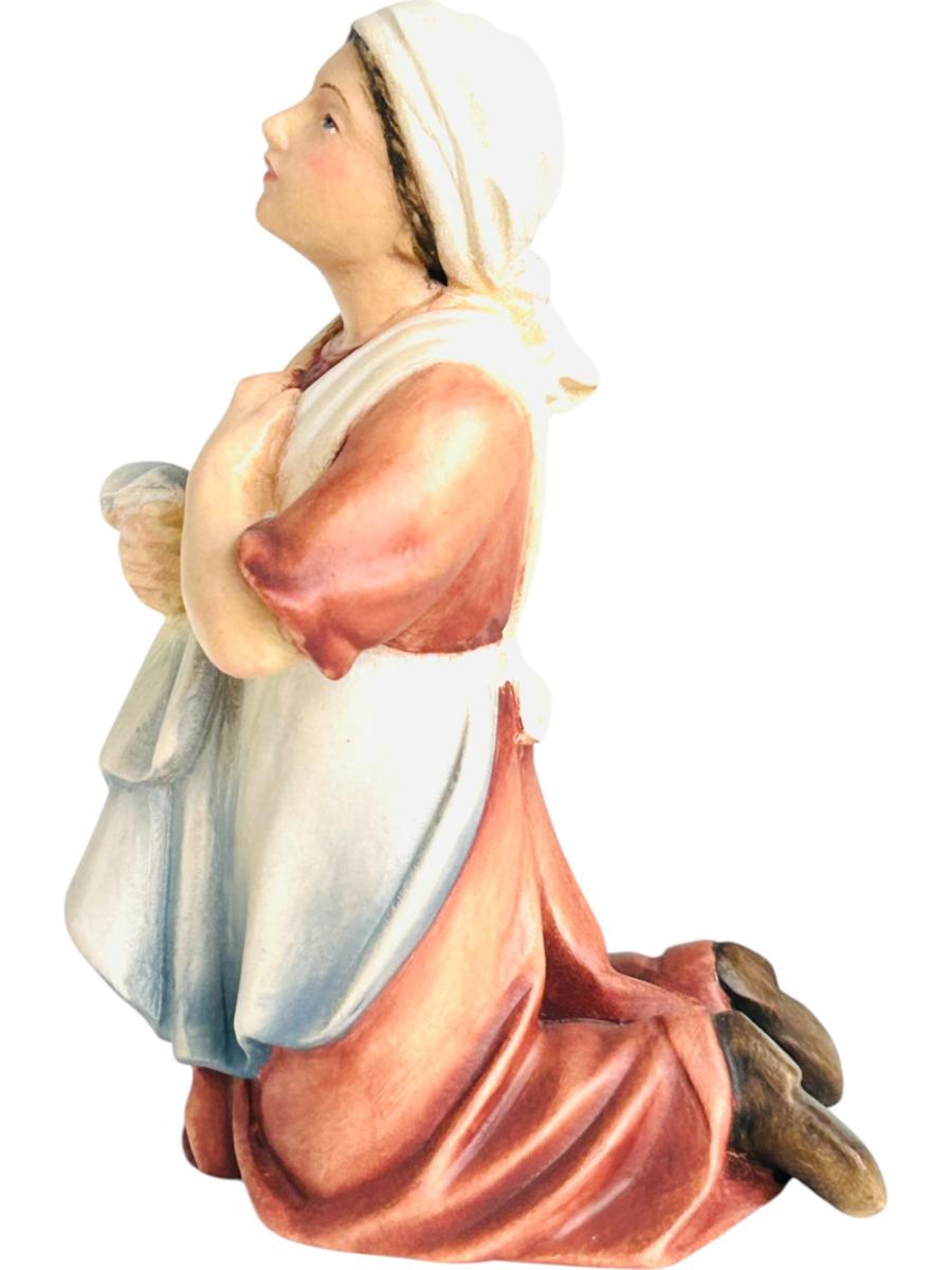 Bernadette aus Ahornholz geschnitzt und handbemalt - Dolfi Marienfigur - mit Ölfarben lasiert