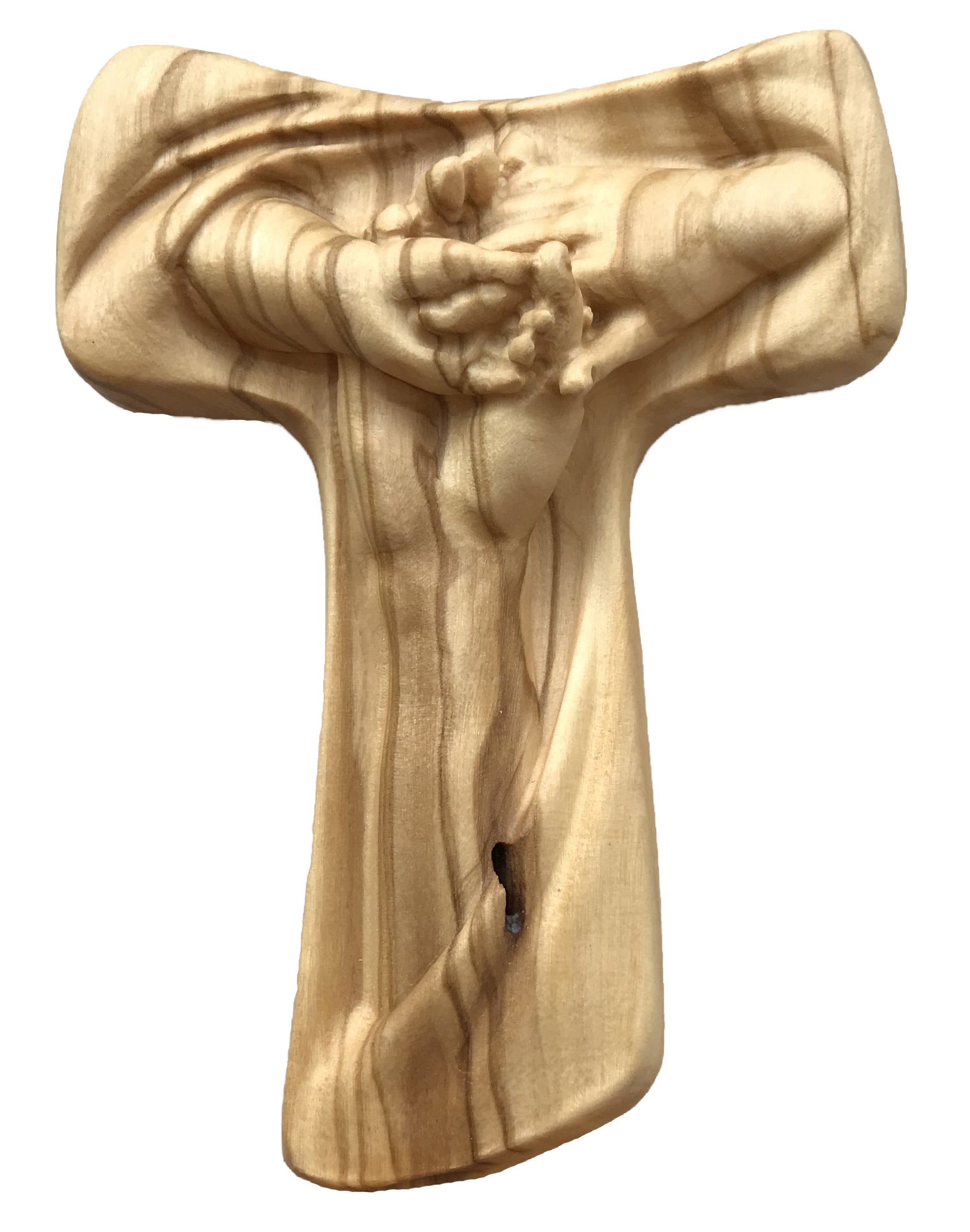 Holzkreuz des Friedens TAU - mit Ölfarben lasiert