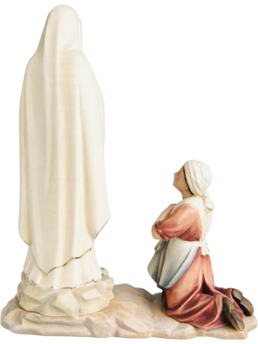 Vierge de Lourdes avec Bernadette statue en bois