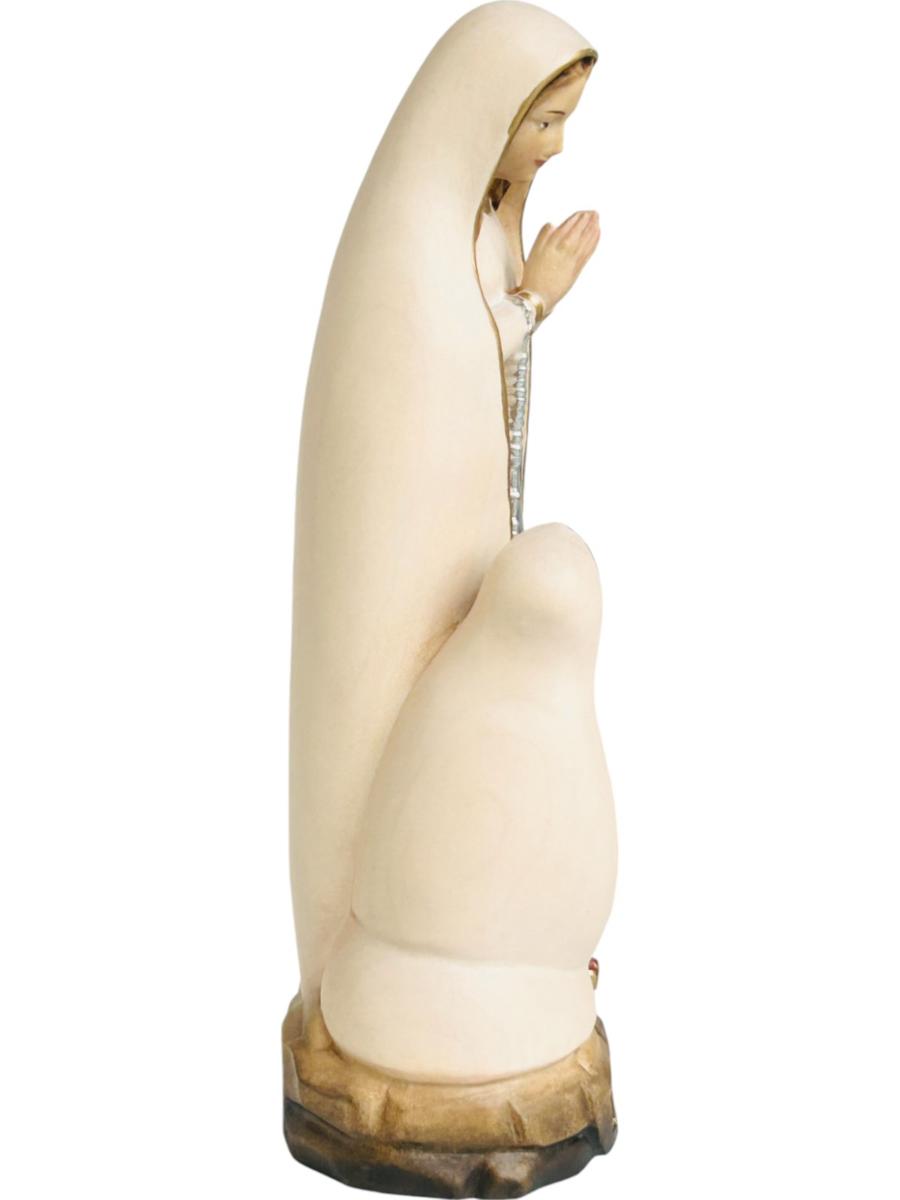 Vierge de Lourdes avec Bernadette statue en bois