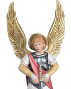 San Michele Arcangelo con spada e diavolo in legno