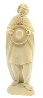 Berger avec chapeau en bois sculpté à la main