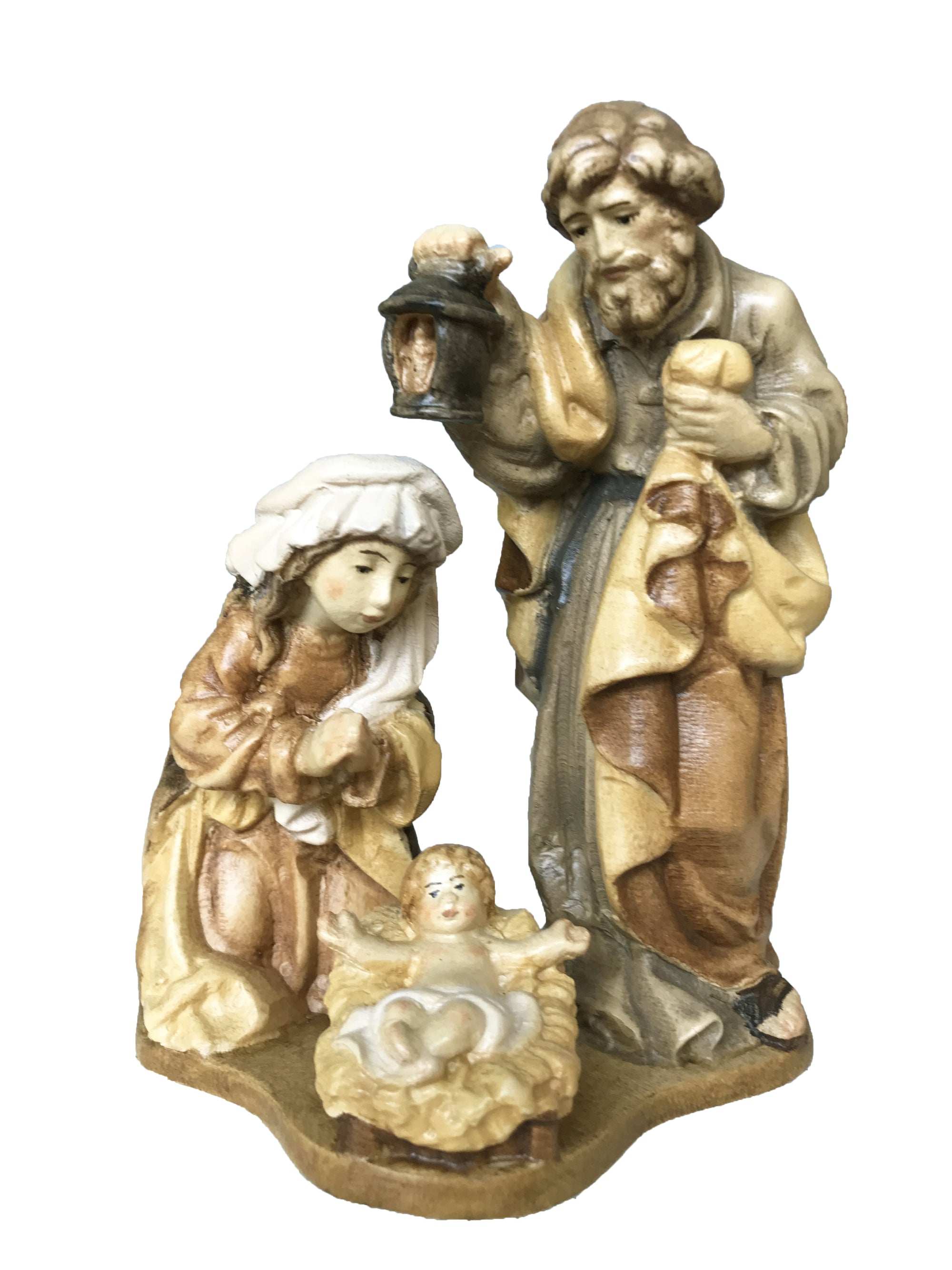 Crèche avec la Sainte Famille en bois