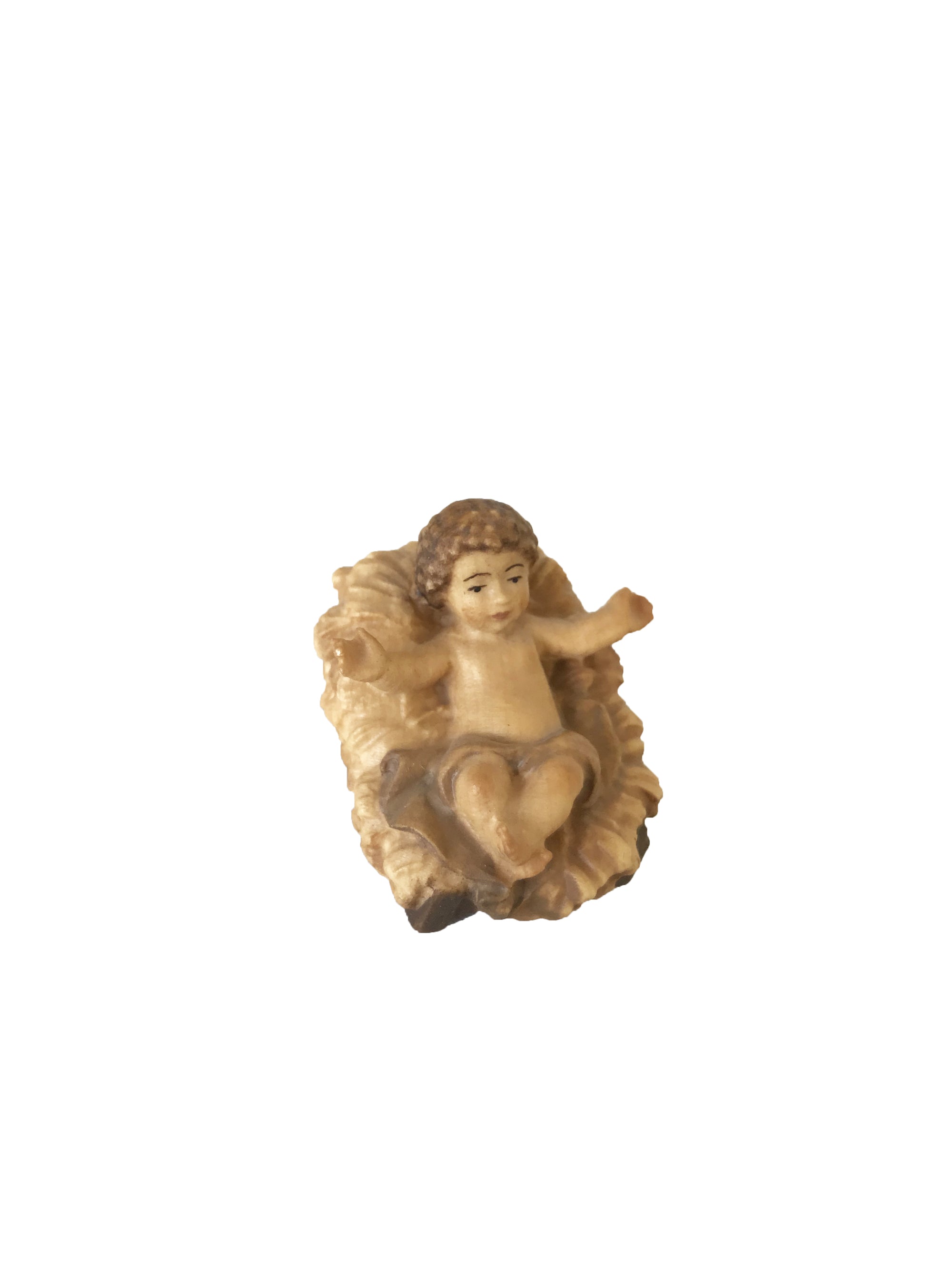 Enfant Jésus avec berceau en bois
