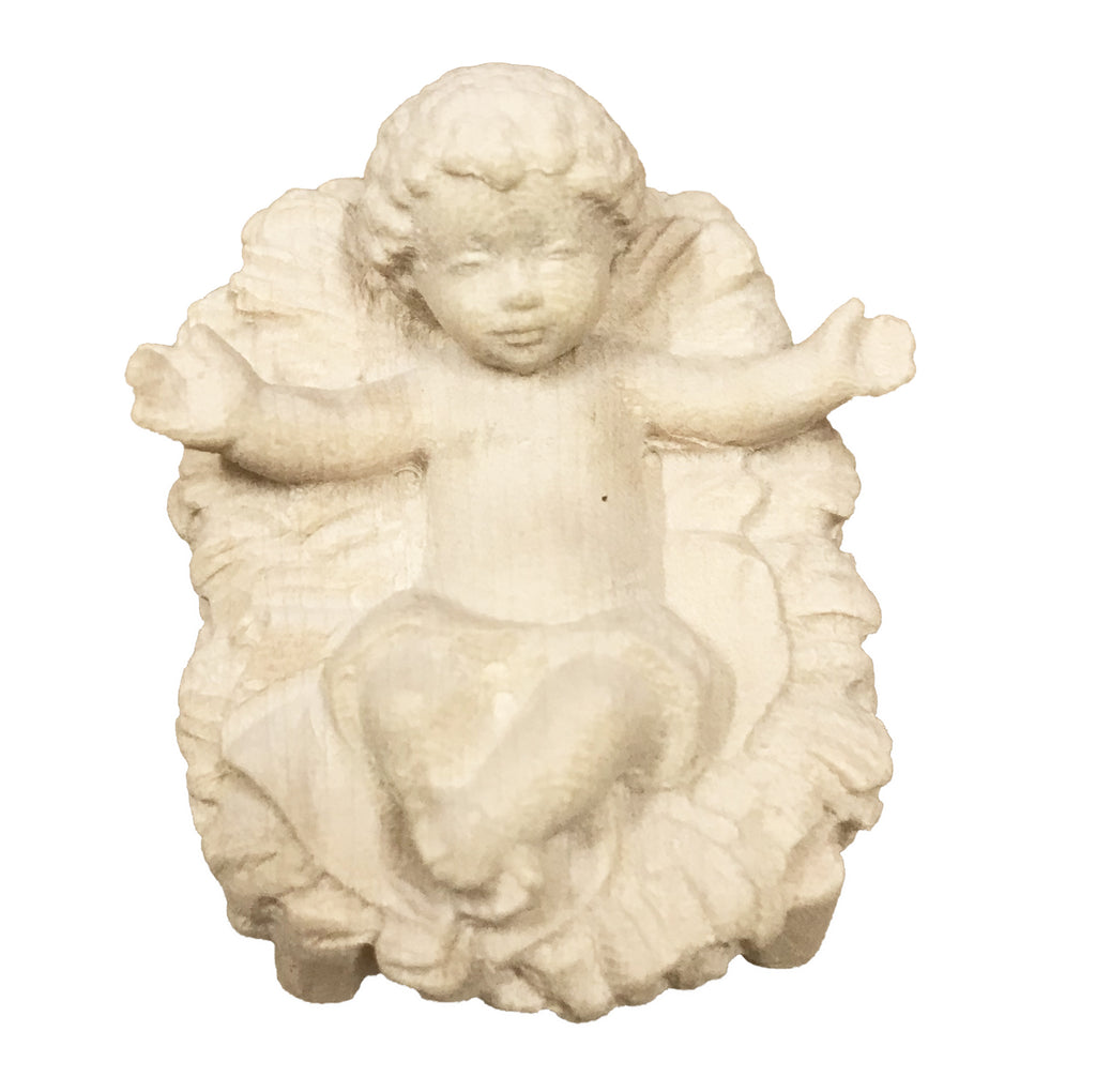 Enfant Jésus avec berceau en bois