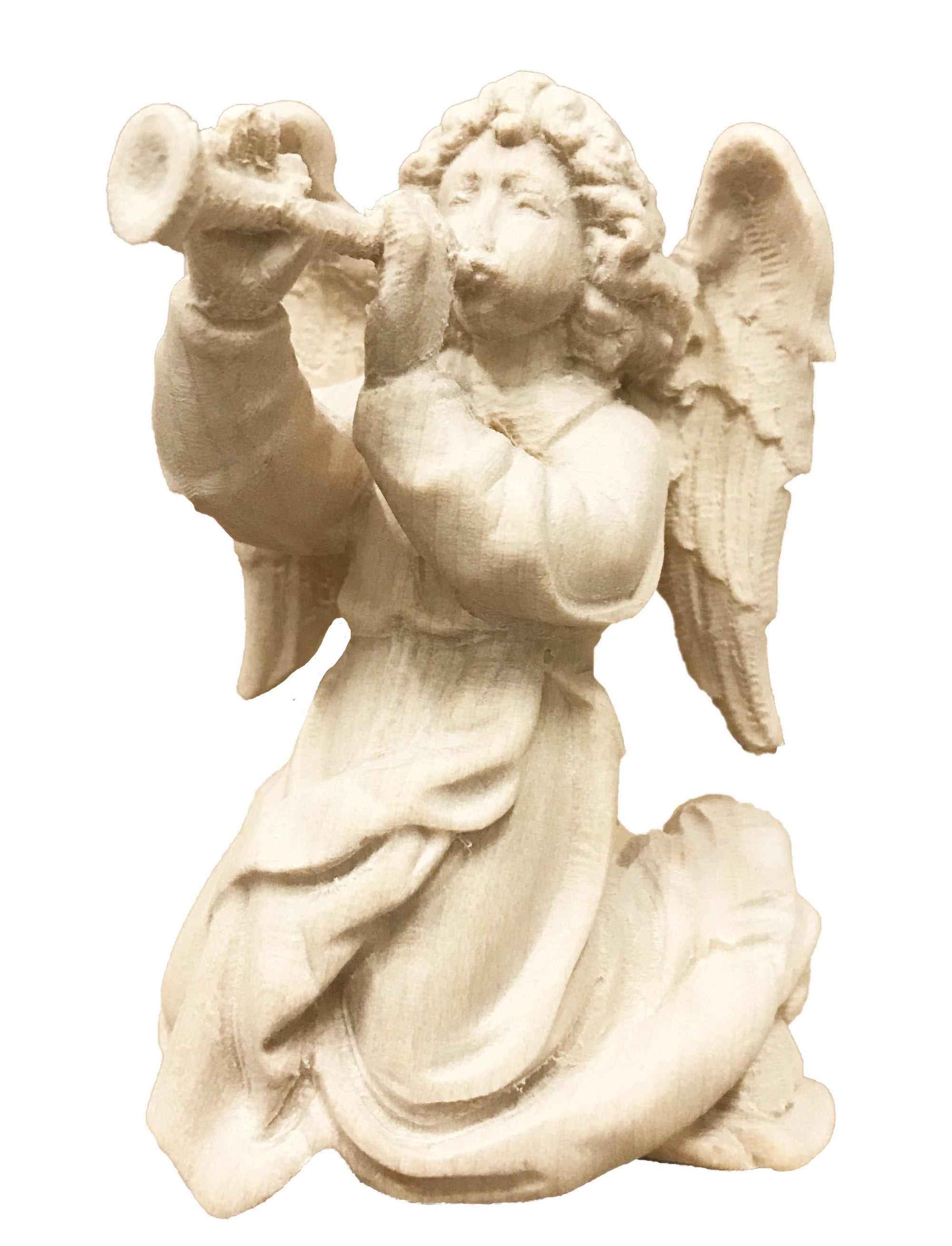 Ange avec trompette en bois
