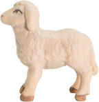 Lamm stehend aus Holz - mit Ölfarben lasiert