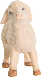 Lamm stehend aus Holz - mit Ölfarben lasiert
