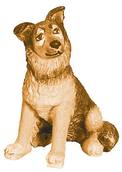 Der sitzende Schäferhund - mit Ölfarben lasiert