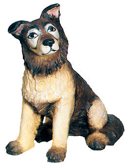 Der sitzende Schäferhund - mit Ölfarben lasiert