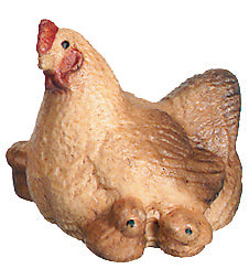 Poussin avec poussins en bois
