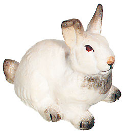 Hase aus Ahornholz geschnitzt - mit Ölfarben lasiert