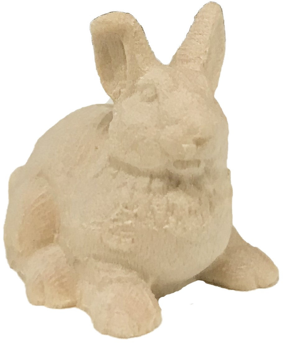 Hase aus Ahornholz geschnitzt - mit Ölfarben lasiert
