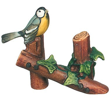 Vogel auf dem Zaun aus Holz - Bemalt