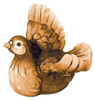 Dove with Open Wings wood carving - color
