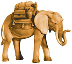 Elefant mit Sattel und Geschenke - mit Ölfarben lasiert