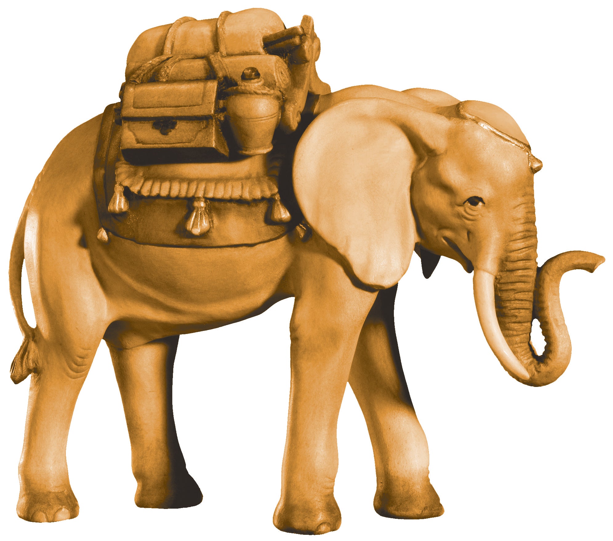 Eléphant avec selle et cadeaux