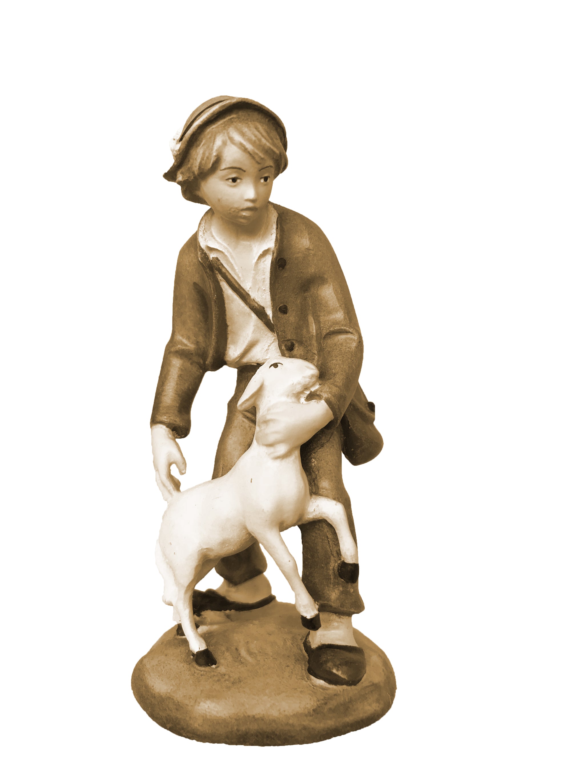 Berger avec mouton et chapeau