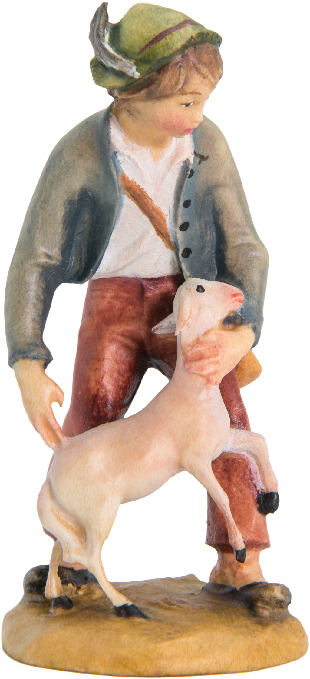 Hirtenjunge mit Schaf und Hut - mit Ölfarben lasiert