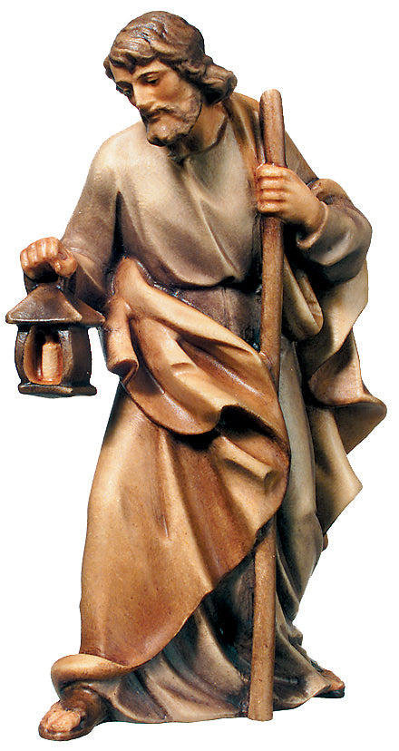 Der heilige Joseph hält eine Laterne - mit Ölfarben lasiert