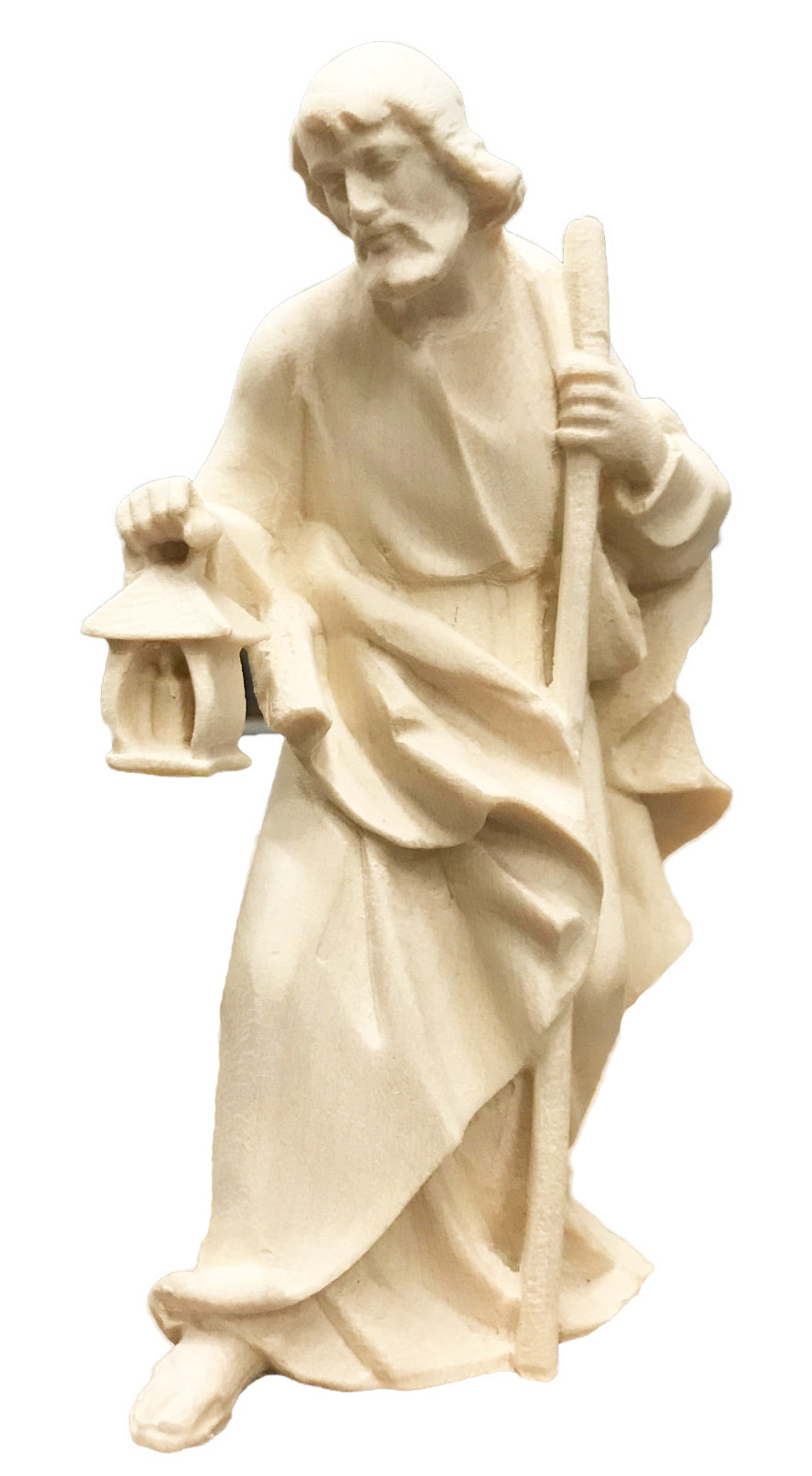 Der heilige Joseph hält eine Laterne - mit Ölfarben lasiert