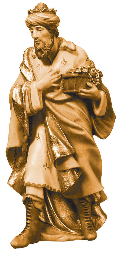 Melchior, der weiße König, der das Gold bringt - mit Ölfarben lasiert
