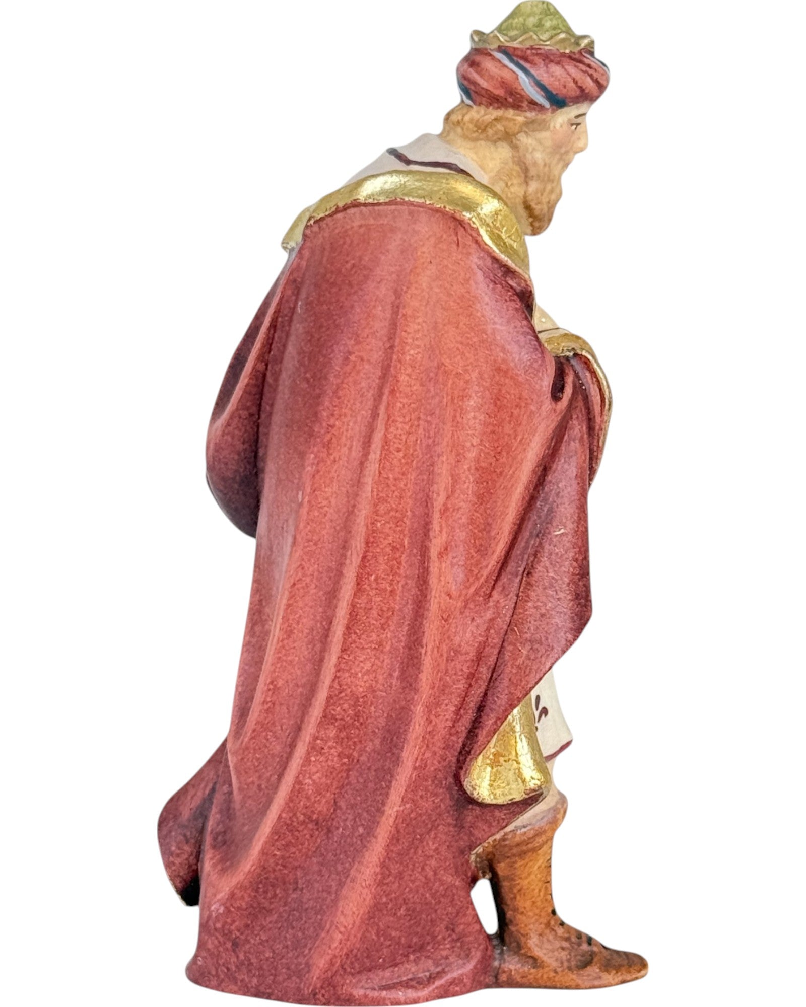 Melchior, der weiße König, der das Gold bringt - mit Ölfarben lasiert