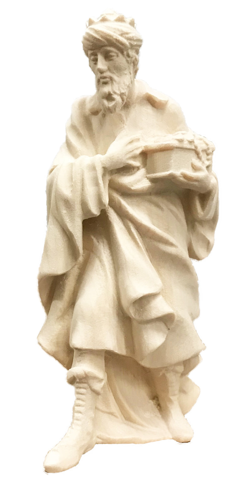 Melchior, der weiße König, der das Gold bringt - mit Ölfarben lasiert