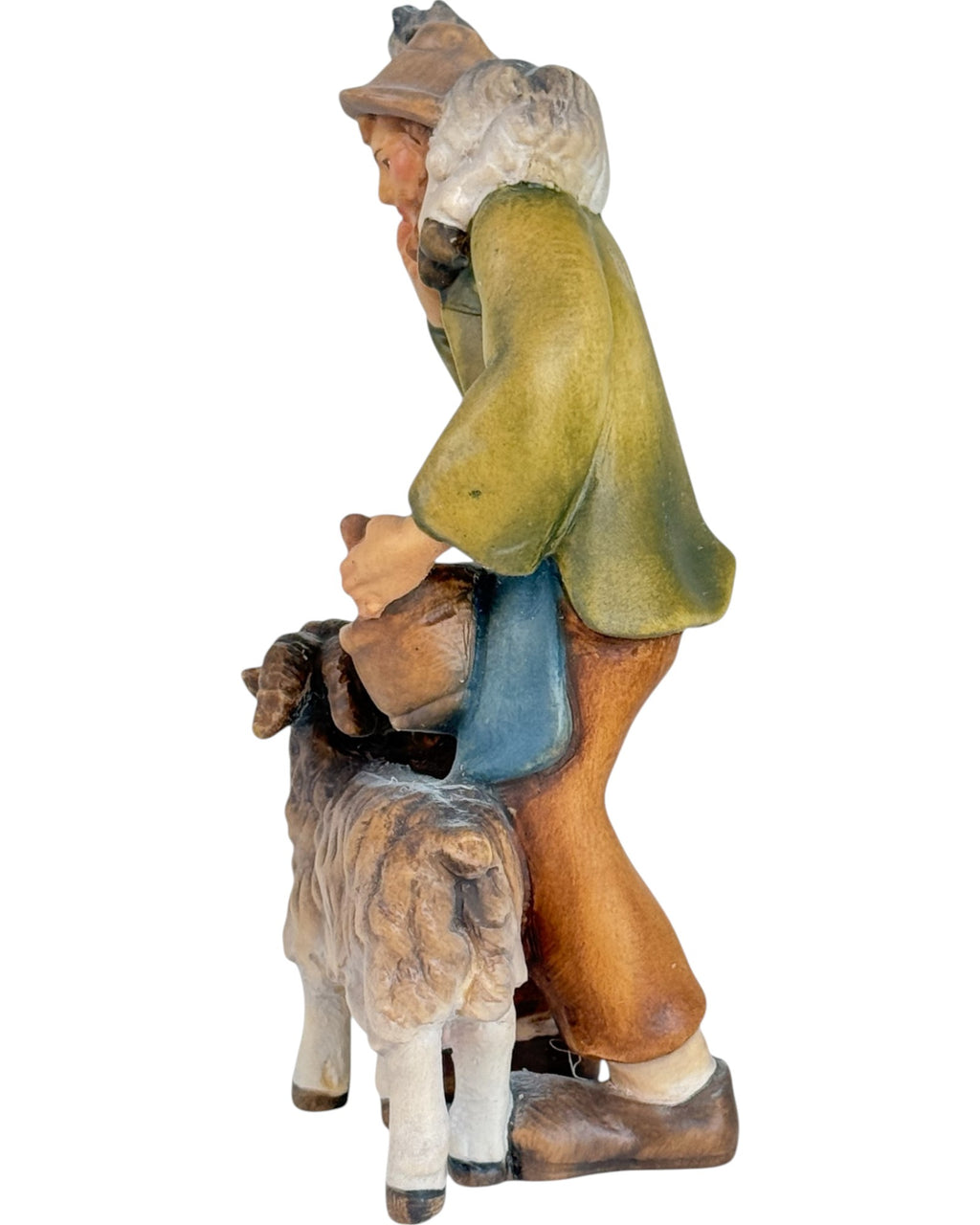 Berger avec barbe, chapeau et 2 chèvres