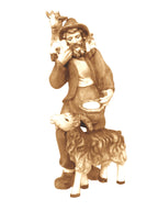 Berger avec barbe, chapeau et 2 chèvres