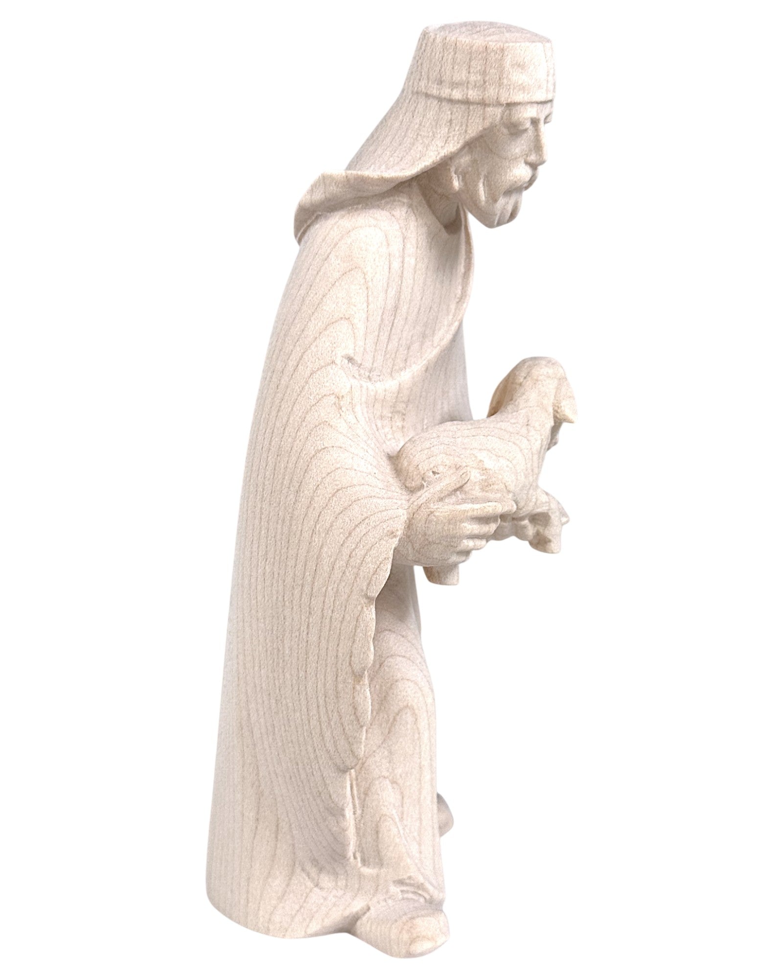 Wood Shepherd with Sheep in arm - color