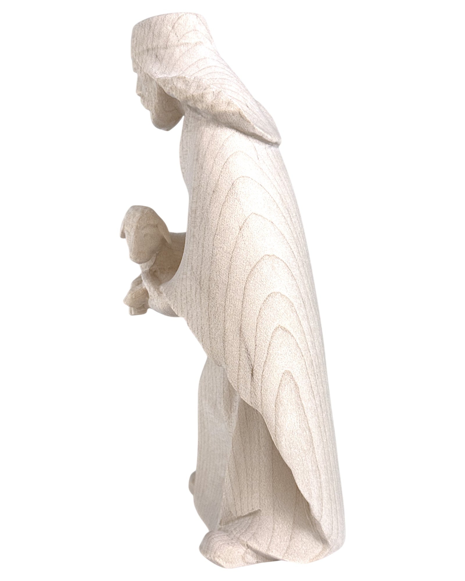 Wood Shepherd with Sheep in arm - color