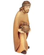 Shepherd with Bowl wood carved - color