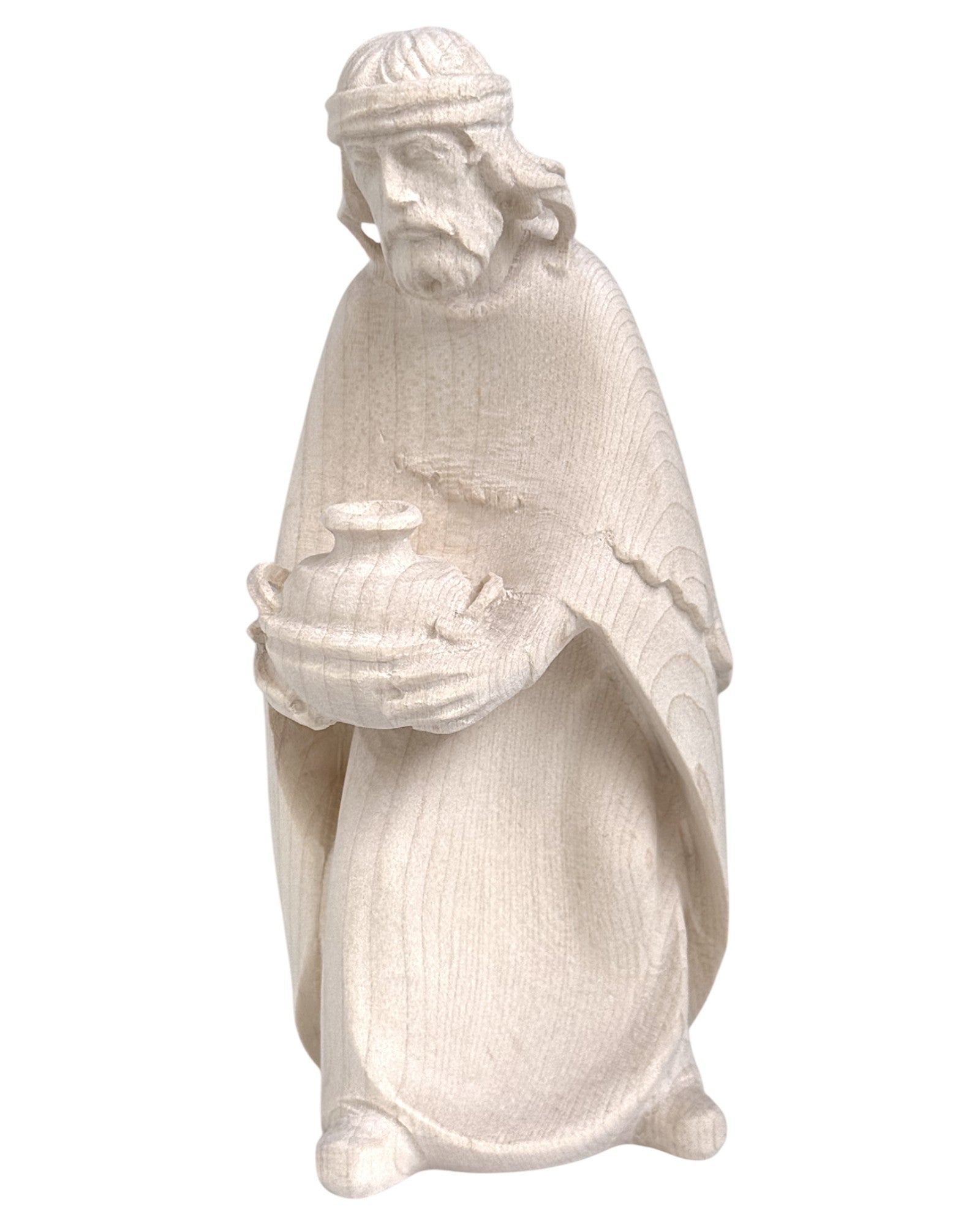Shepherd with Bowl wood carved - color