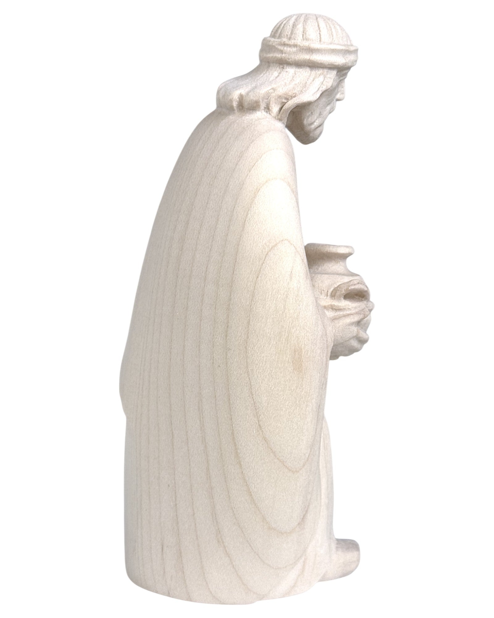 Shepherd with Bowl wood carved - color