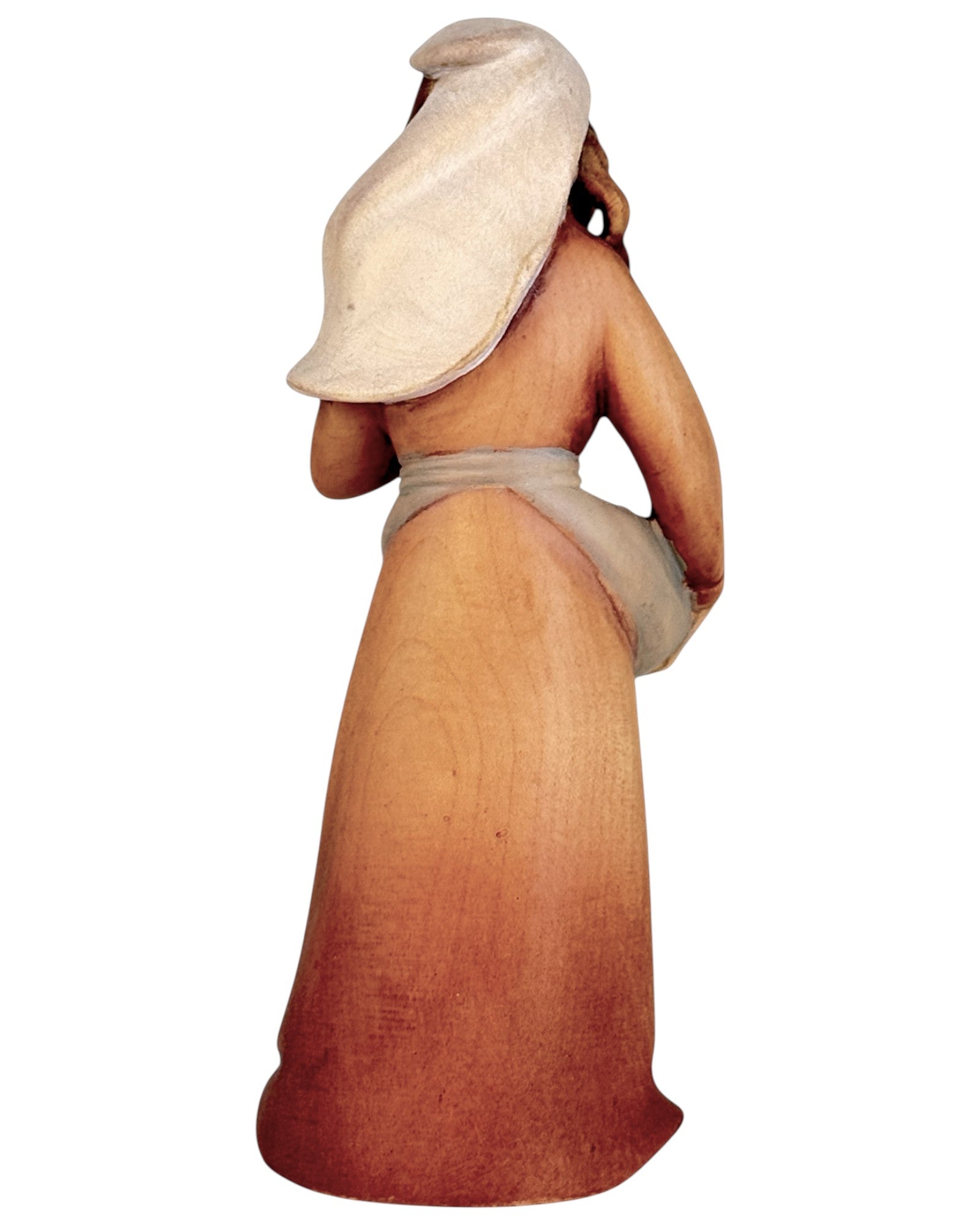 Shepherdess with Fruits wood carved - color