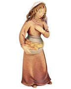 Shepherdess with Fruits wood carved - color