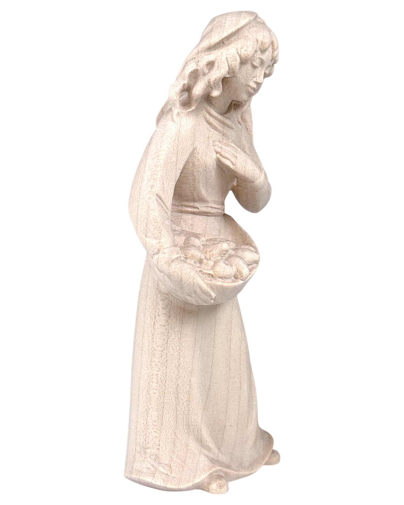 Shepherdess with Fruits wood carved - color