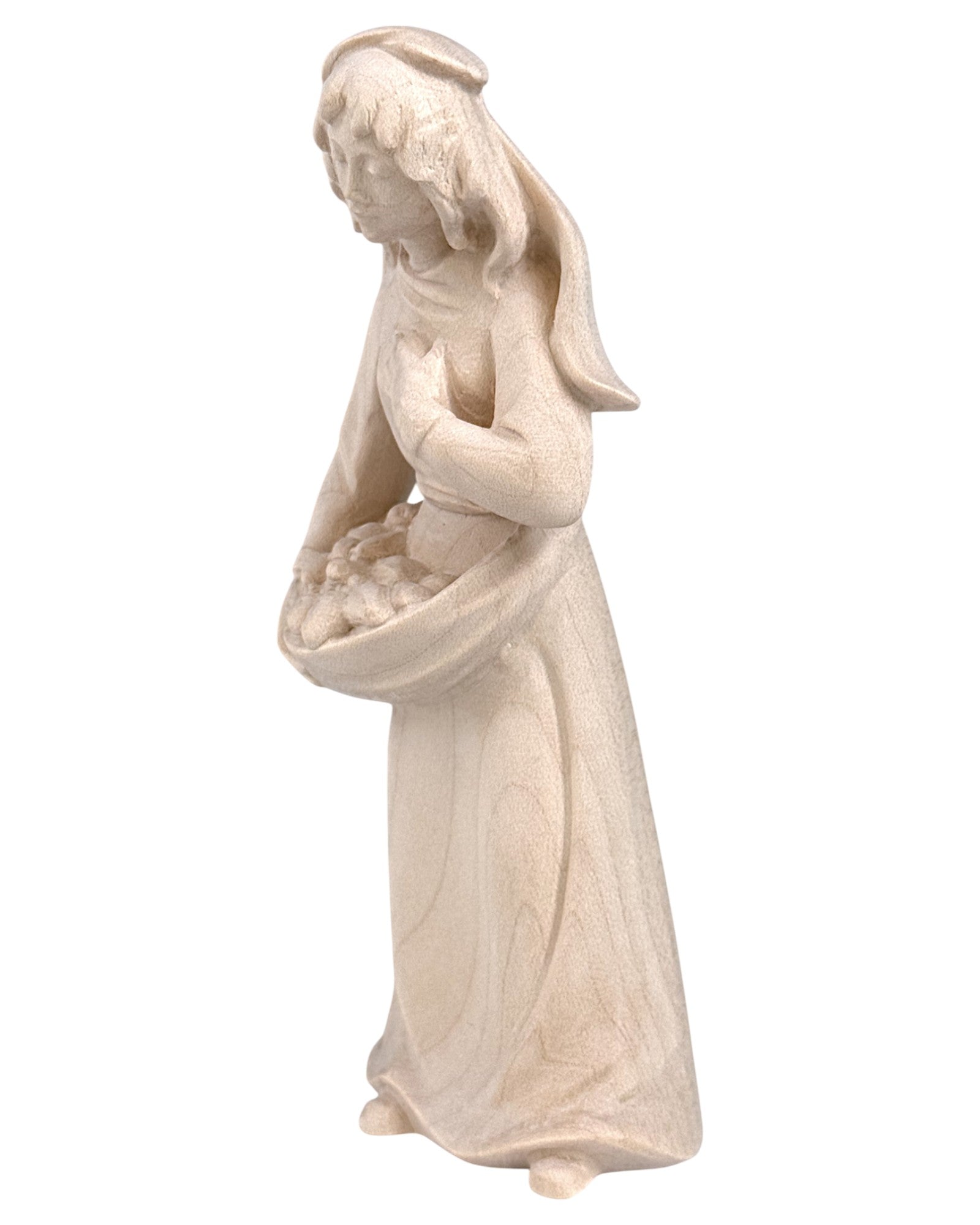 Shepherdess with Fruits wood carved - color