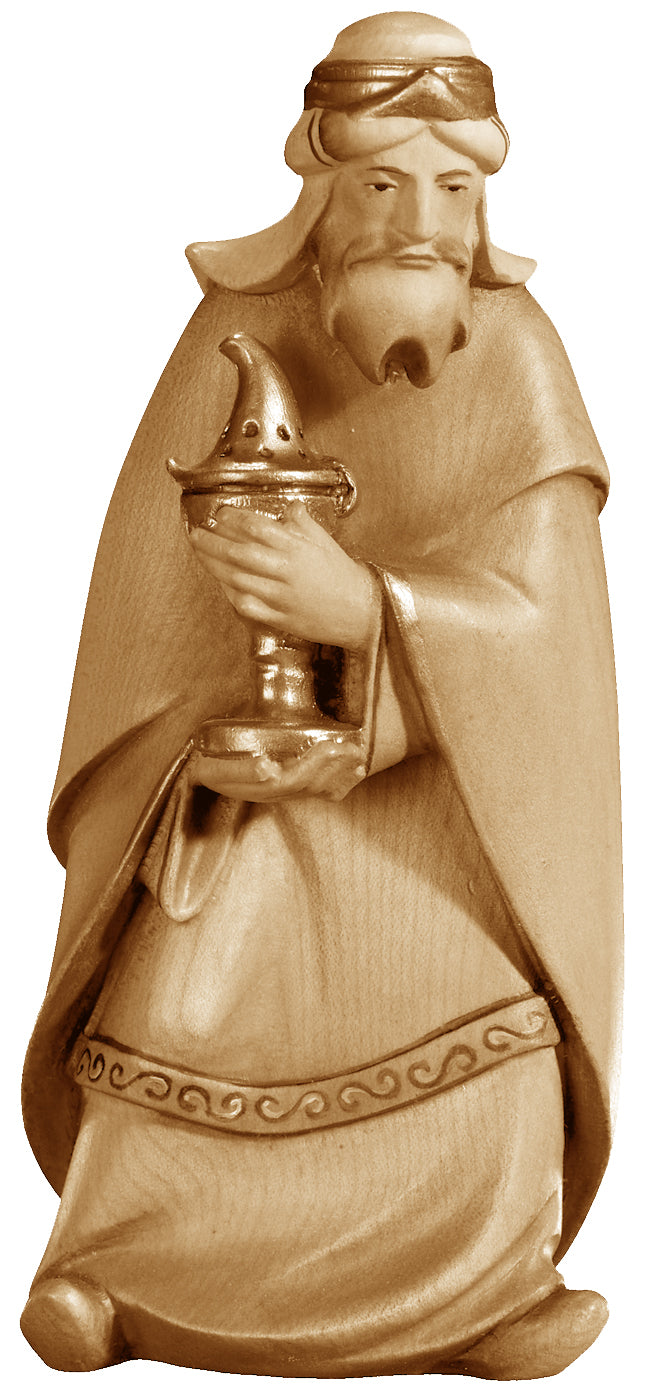 Personnage de crèche Melchior Melchior le magicien en bois