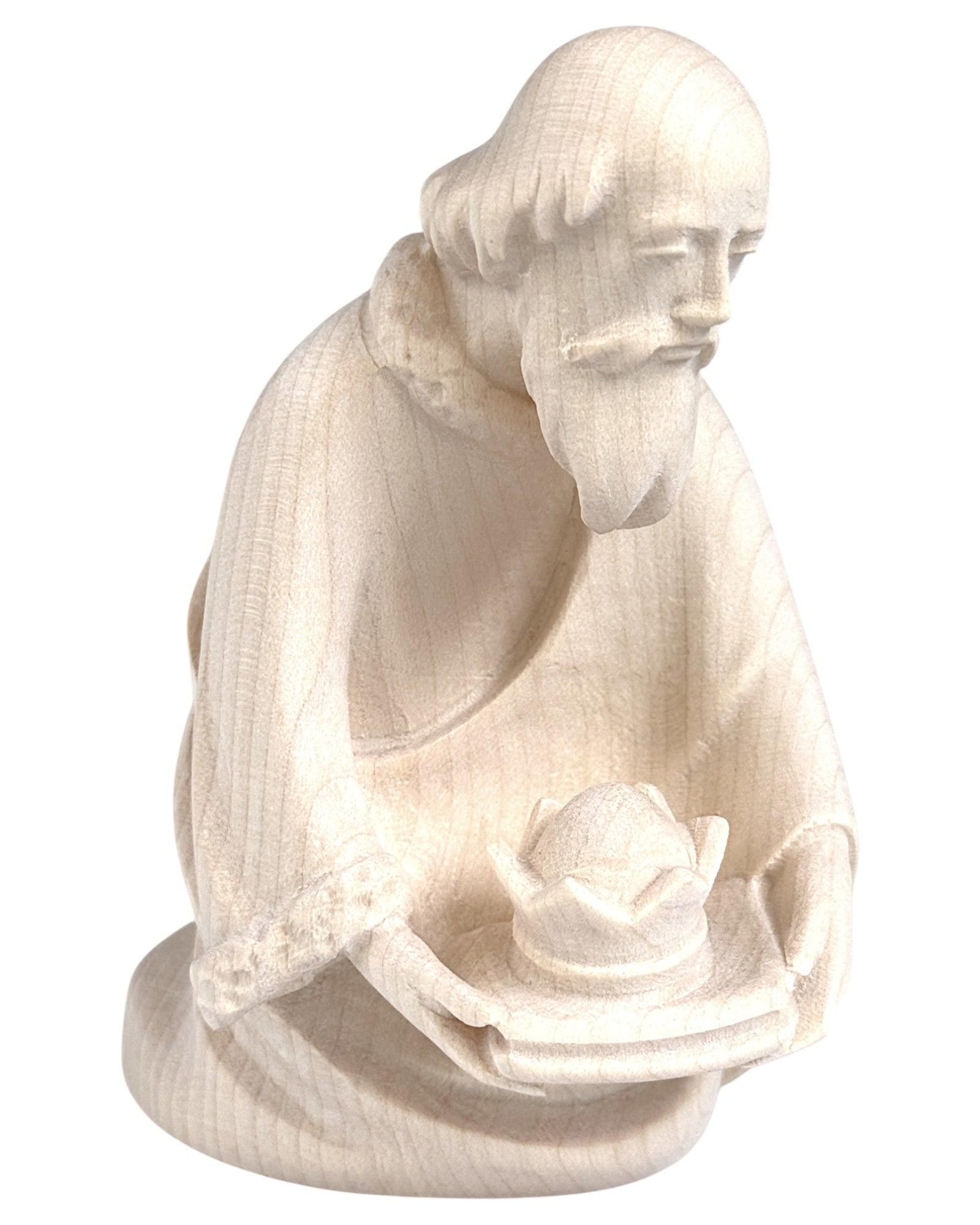 Kneeling King Balthazar wood carved - color