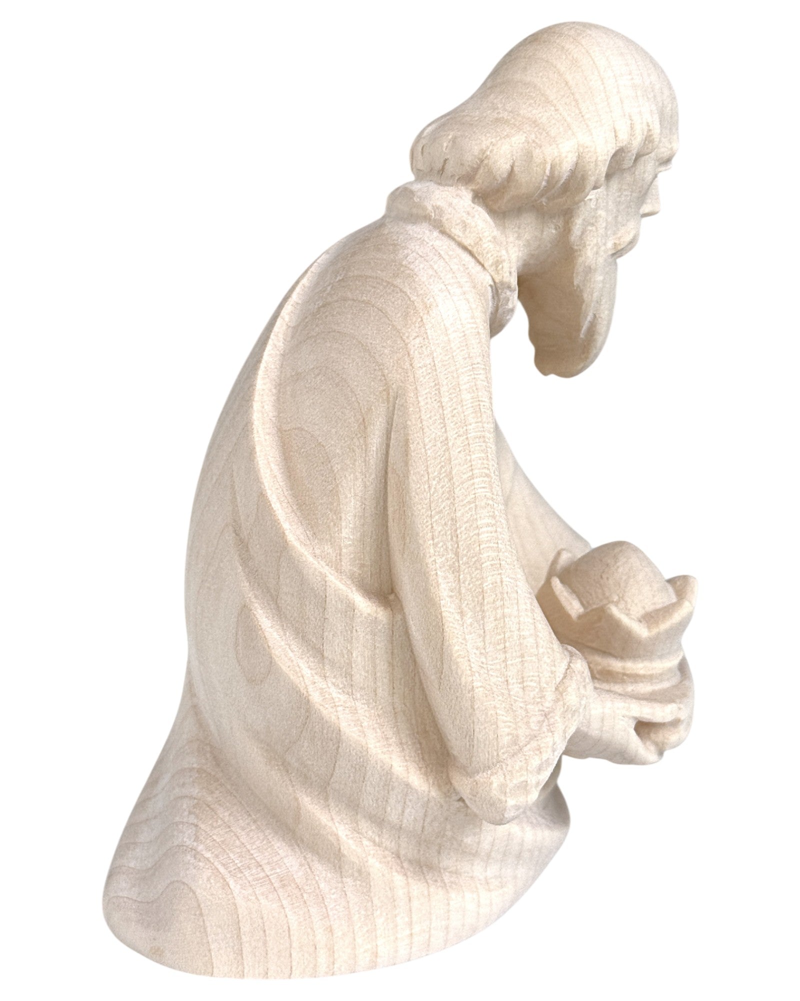 Kneeling King Balthazar wood carved - color