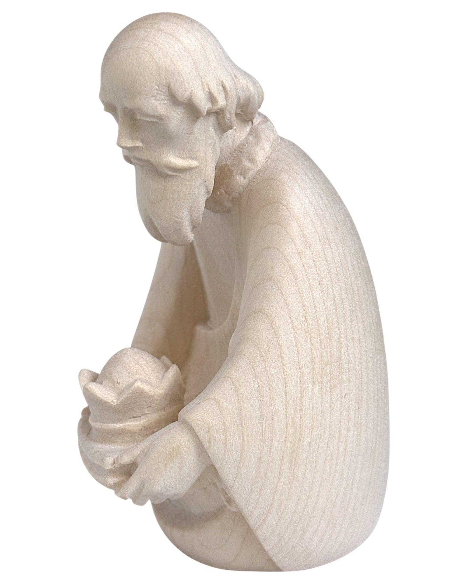 Kneeling King Balthazar wood carved - color