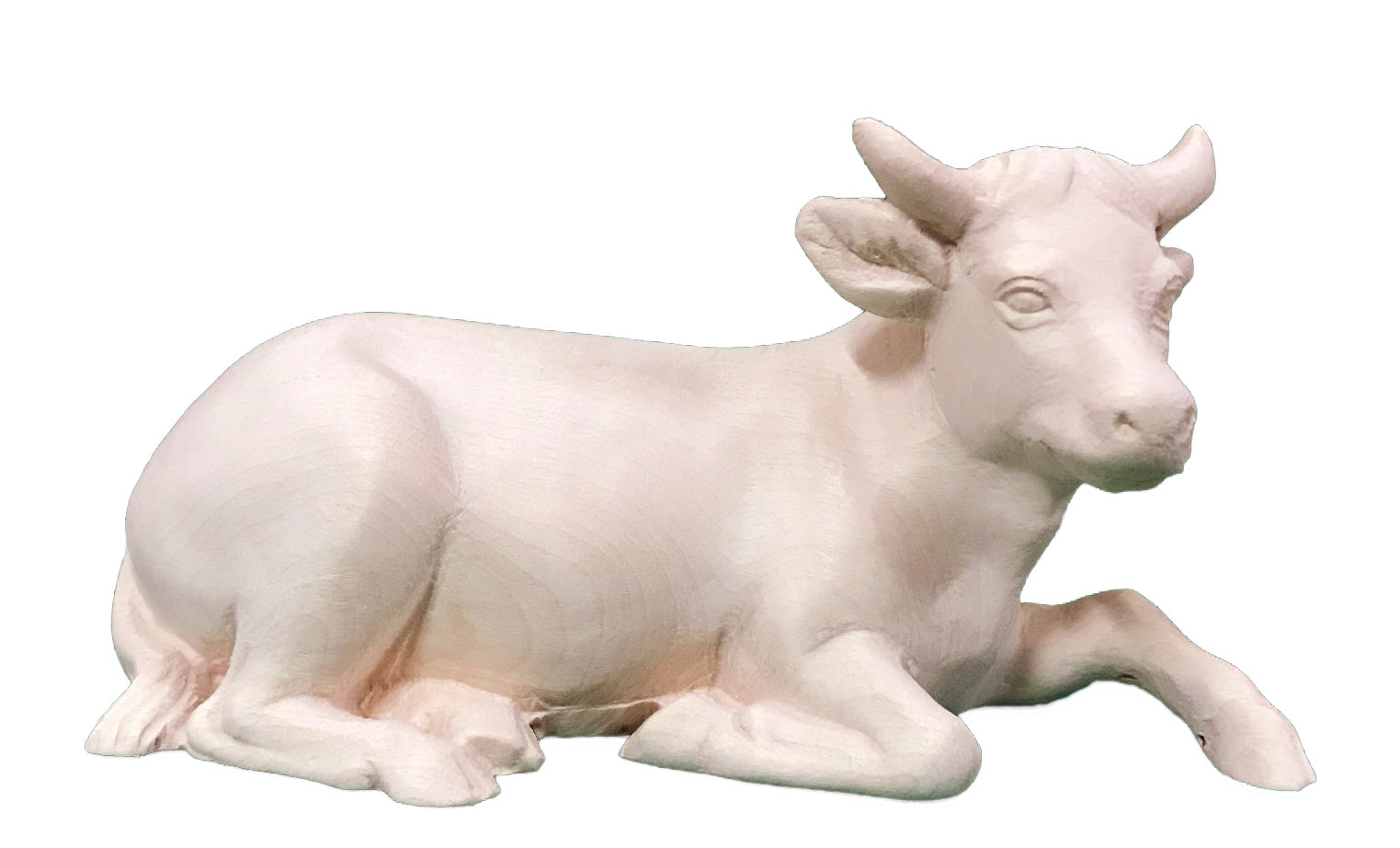 Bœuf de crèche couché en bois