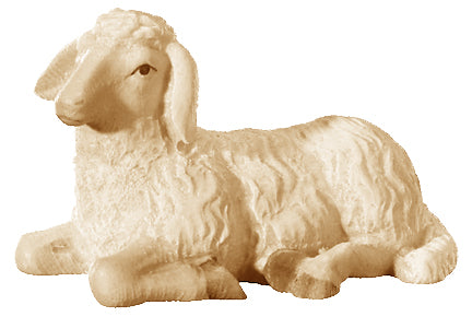 Mouton couché figurines de crèche en bois