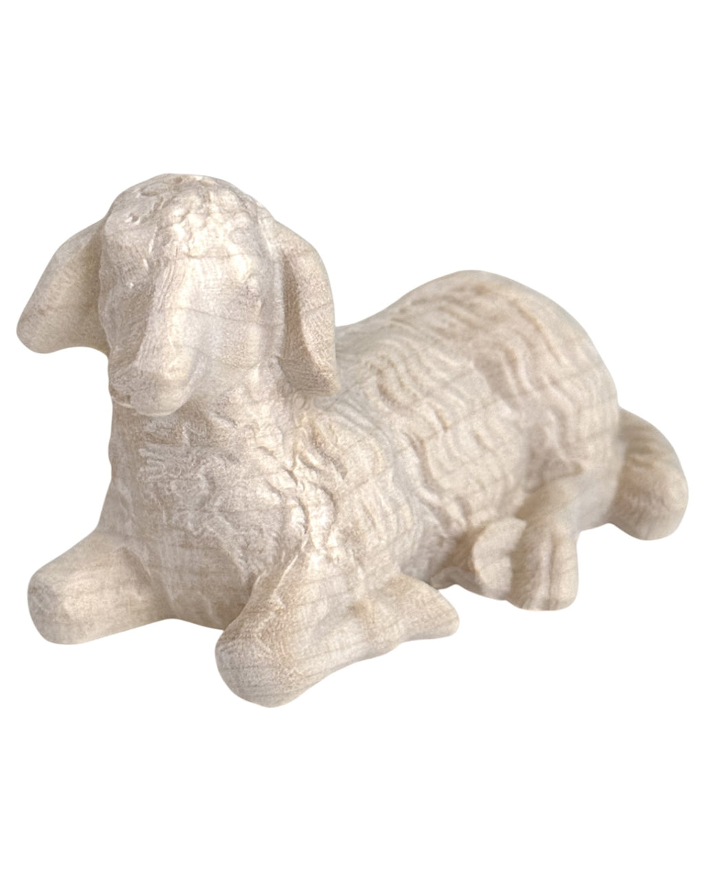 Lying Sheep carved in wood - color