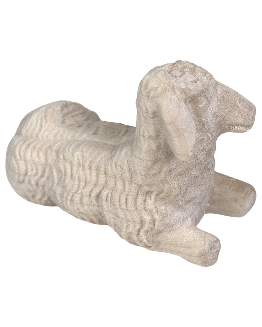 Lying Sheep carved in wood - color
