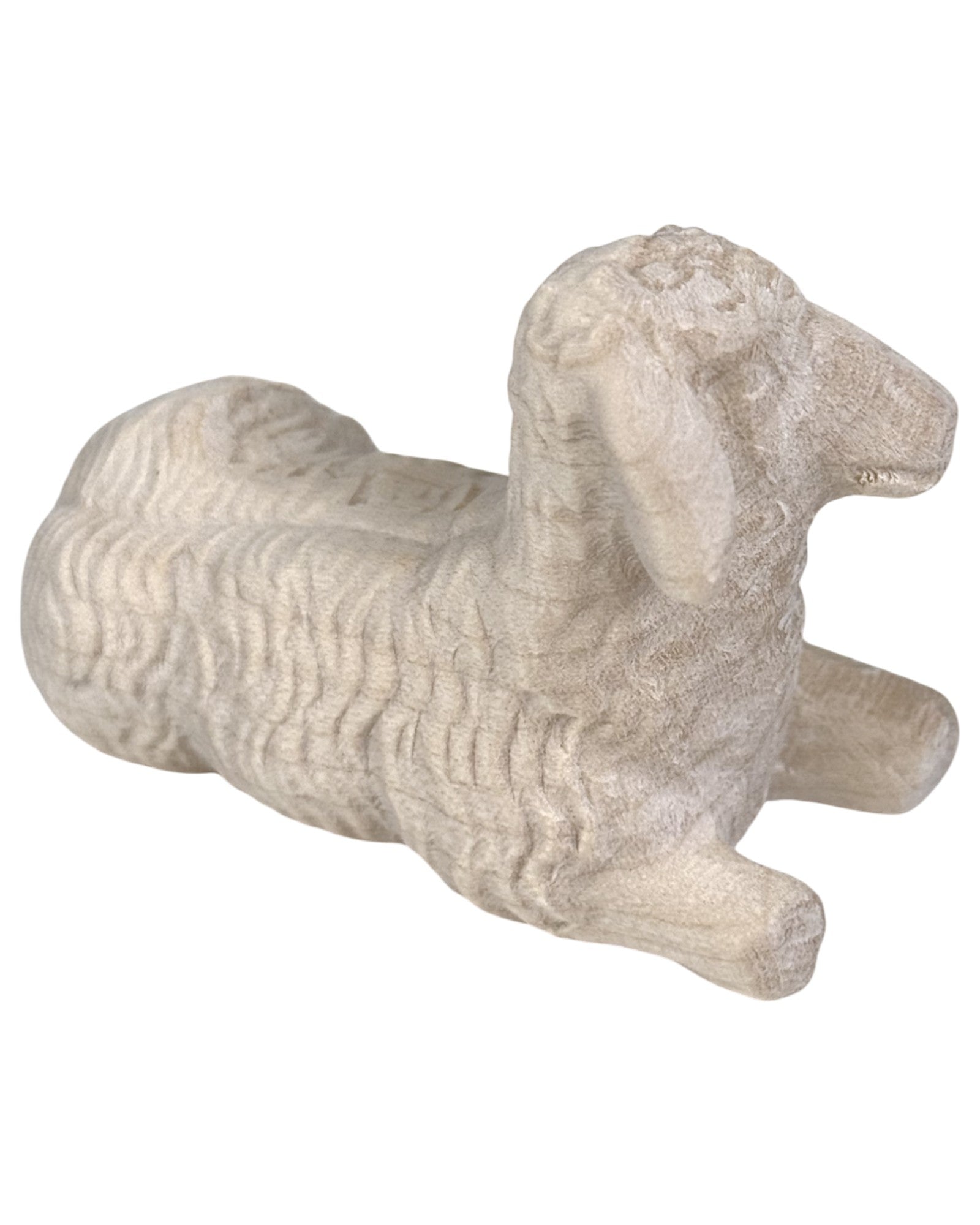 Lying Sheep carved in wood - color