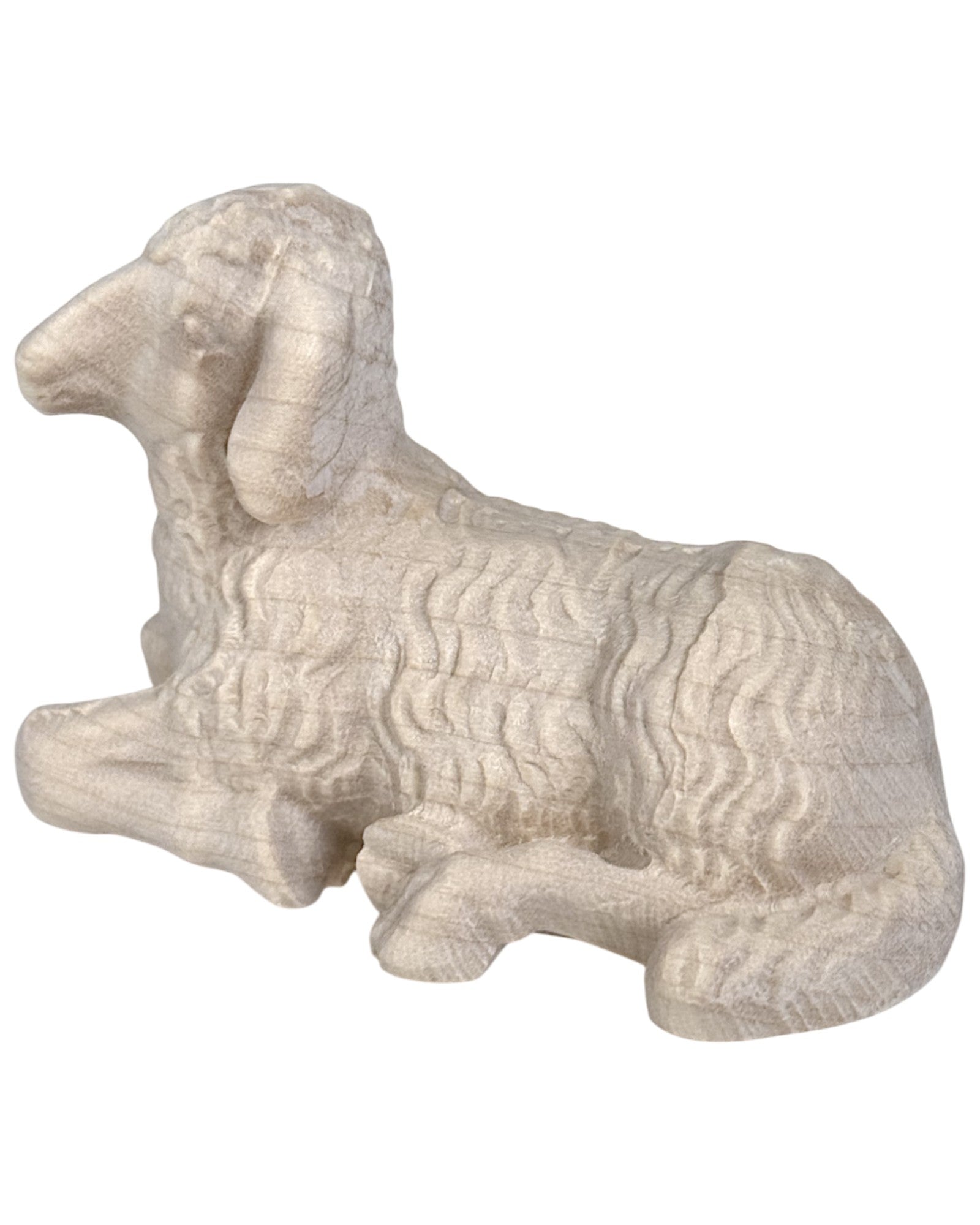 Lying Sheep carved in wood - color